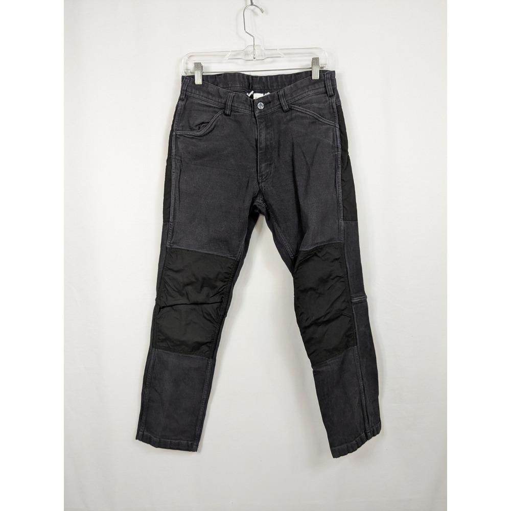 Topo Designs Reinforced Double Knee Jeans Black Canvas Men's Size 31x29 A027
